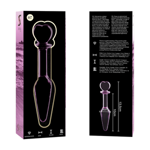 NEBULA SERIES BY IBIZA - MODELO 7 ANAL PLUG VIDRO BOROSILICADO TRANSPARENTE 13.5 CM -O- 3 CM