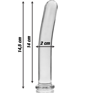 NEBULA SERIES BY IBIZA - MODELO 8 DILDO VIDRO BOROSILICADO TRANSPARENTE 14.5 CM -O- 2 CM