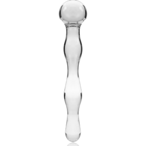 NEBULA SERIES BY IBIZA - MODELO 13 DILDO VIDRO BOROSILICADO TRANSPARENTE 18 CM -O- 3.5 CM