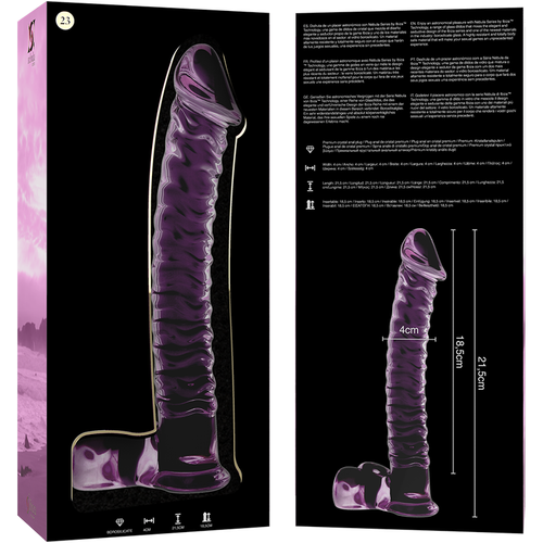 NEBULA SERIES BY IBIZA - MODELO 23 DILDO VIDRO BOROSILICADO TRANSPARENTE 21.5 CM -O- 4 CM