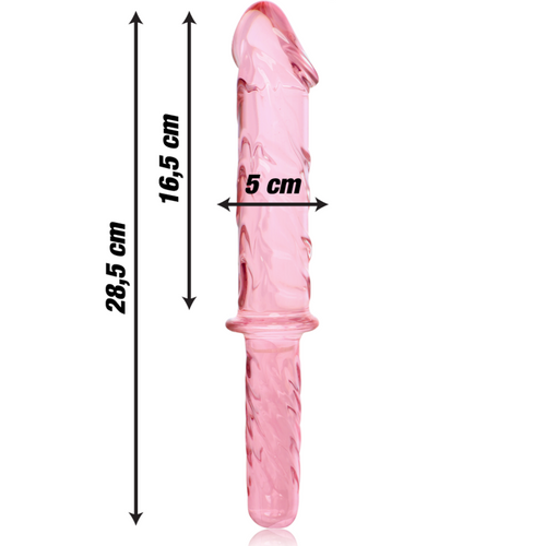 NEBULA SERIES BY IBIZA - MODELO 24 DILDO VIDRO BOROSILICADO TRANSPARENTE 28.5 CM -O- 5 CM