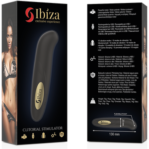 IBIZA - ESTIMULADOR DE CLITÓRIS CARREGADOR USB 10 MODOS DE VIBRAO DOURADO 13 X 2,9