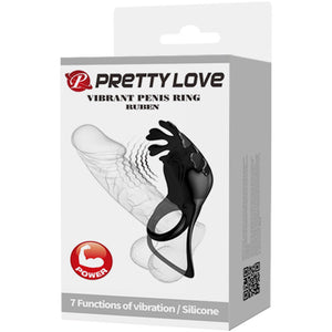 PRETTY LOVE - ANEL VIBRADOR RUBEN 7 VIBRAÕES SILICONE PRETO