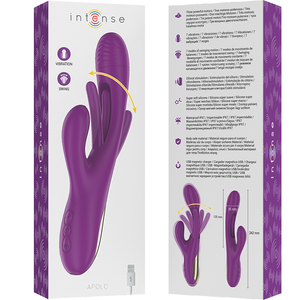 INTENSE - APOLO VIBRADOR MULTIFUNO RECARREGVEL 7 VIBRAÕES COM LÍNGUA OSCILANTE ROXA