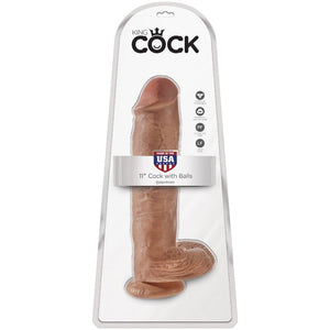 KING COCK - PÊNIS REALÍSTICO COM BOLAS 22.6 CM CARAMELO