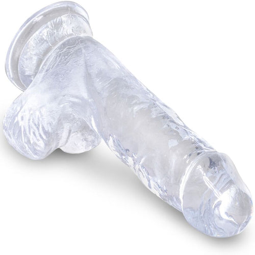 KING COCK - CLEAR PÊNIS REALÍSTICO COM BOLAS 10.1 CM TRANSPARENTE