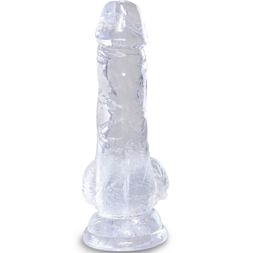 KING COCK - CLEAR PÊNIS REALÍSTICO COM BOLAS 10.1 CM TRANSPARENTE