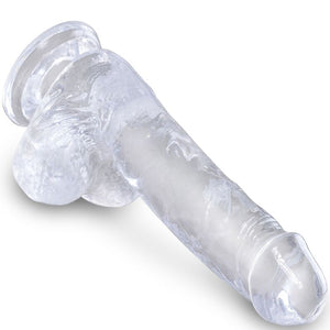 KING COCK - CLEAR PÊNIS REALÍSTICO COM BOLAS 13.5 CM TRANSPARENTE