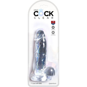 KING COCK - CLEAR PÊNIS REALÍSTICO COM BOLAS 15.2 CM TRANSPARENTE