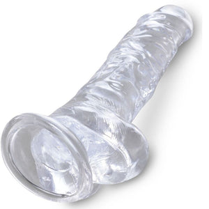 KING COCK - CLEAR PÊNIS REALÍSTICO COM BOLAS 16.5 CM TRANSPARENTE