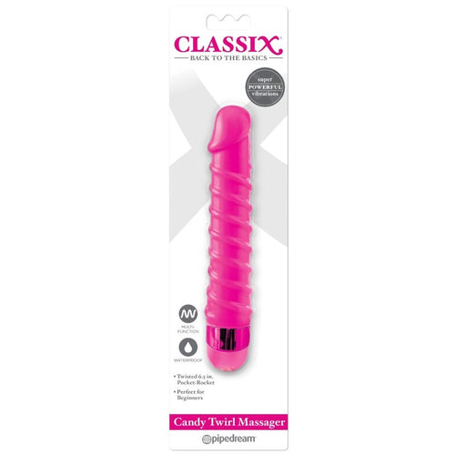 CLASSIX - MASSAGER VIBRANTE CANDY TWIRL 16,5 CM ROSA