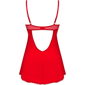 OBSESSIVE - INGRIDIA CHEMISE & TANGA RED XS/S