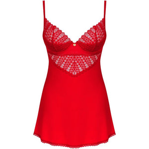 OBSESSIVE - INGRIDIA CHEMISE & TANGA RED XS/S