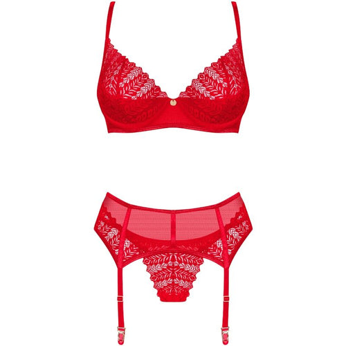 OBSESSIVE - CONJUNTO INGRIDIA DUAS PEAS CROTCHLESS VERMELHO XL/XXL