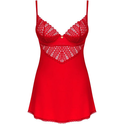 OBSESSIVE - INGRIDIA CHEMISE & TANGA RED XS/S