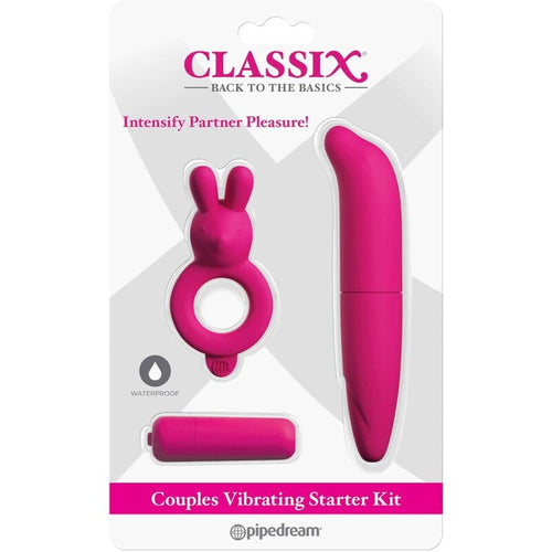 CLASSIX - KIT PARA CASAIS COM ANEL, BALA E ESTIMULADOR ROSA