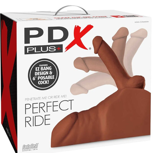 PDX PLUS - MASTURBADOR PERFECT RIDE PÊNIS E NUS MARROM