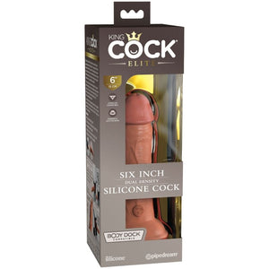 KING COCK - ELITE DILDO DE SILICONE REALÍSTICO 15.2 CM CARAMELO