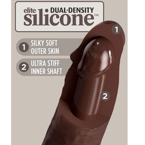 KING COCK - ELITE DILDO DE SILICONE REALÍSTICO 17.8 CM CASTANHO