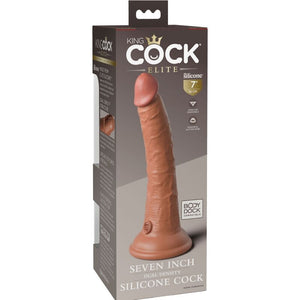 KING COCK - ELITE DILDO DE SILICONE REALÍSTICO 17.8 CM CARAMELO