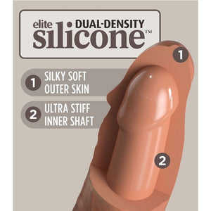 KING COCK - ELITE DILDO DE SILICONE REALÍSTICO 17.8 CM CARAMELO