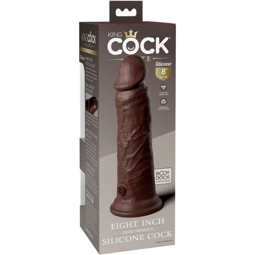 KING COCK - ELITE DILDO DE SILICONE REALISTA 20.3 CM CASTANHO