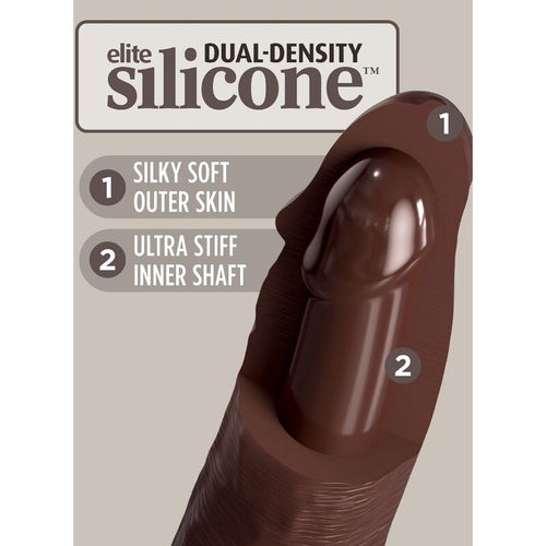 KING COCK - ELITE DILDO DE SILICONE REALISTA 20.3 CM CASTANHO