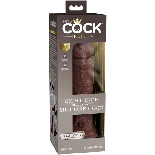 KING COCK - ELITE DILDO DE SILICONE REALISTA 20.3 CM CASTANHO