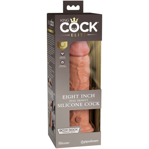 KING COCK - ELITE DILDO DE SILICONE REALISTA 20.3 CM CARAMELO