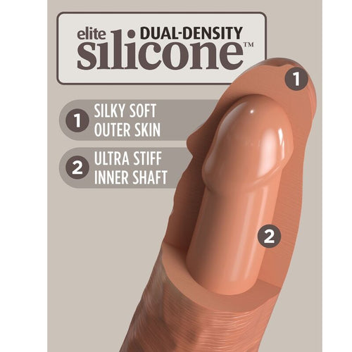 KING COCK - ELITE DILDO DE SILICONE REALISTA 20.3 CM CARAMELO