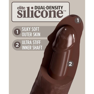 KING COCK - ELITE DILDO DE SILICONE REALISTA 28 CM MARROM