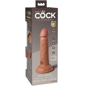 KING COCK - ELITE VIBRADOR REALÍSTICO E SILICONE 15.2 CM CARAMELO