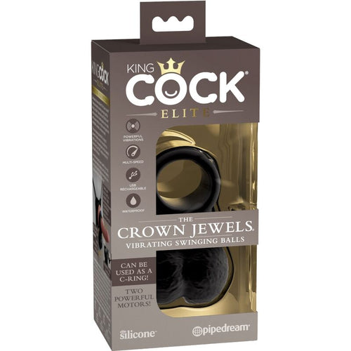 KING COCK - ELITE ANEL COM SILICONE VIBRANTE DE TESTÍCULOS