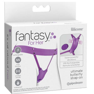 FANTASY FOR HER - ARNÊS DE BORBOLETA VIBRANTE, CONTROLE REMOTO RECARREGÁVEL E VIOLETA