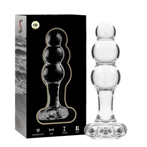 NEBULA SERIES BY IBIZA - MODELO 1 PLUG VIDRO BOROSILICADO TRANSPARENTE 10.5 CM -O- 3 CM