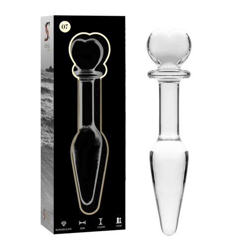 NEBULA SERIES BY IBIZA - MODELO 7 ANAL PLUG VIDRO BOROSILICADO TRANSPARENTE 13.5 CM -O- 3 CM