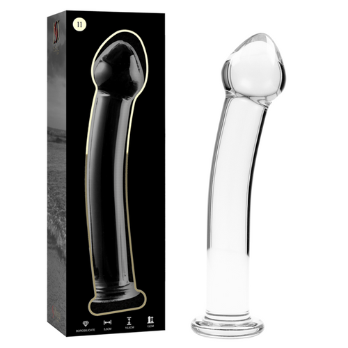 NEBULA SERIES BY IBIZA - MODELO 11 DILDO VIDRO BOROSILICADO TRANSPARENTE 16 CM -O- 3 CM