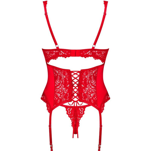 OBSESSIVE - CORSET AMOR CHERRIS E TANGA L/XL