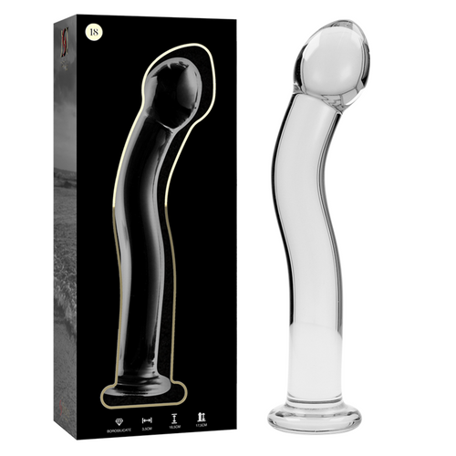 SÉRIE NEBULA BY IBIZA - MODELO 18 DILDO VIDRO BOROSILICADO TRANSPARENTE 18.5 CM -O- 3.5 CM