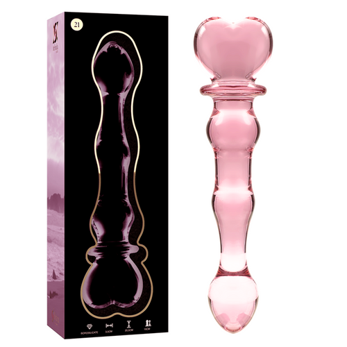 NEBULA SERIES BY IBIZA - MODELO 21 DILDO VIDRO BOROSILICADO TRANSPARENTE 20.5 CM -O- 3.5 CM