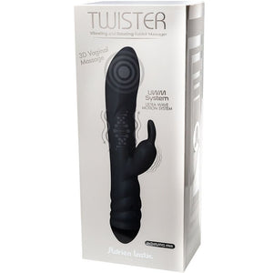 ADRIEN LASTIC - VIBRADOR TWISTER E ROTADOR MASSAGER COELHO PRETO