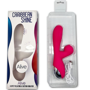 ALIVE - VIBRADOR DE BRILHO DO CARIBE E SUCKER FÚCSIA