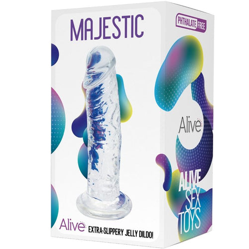 ALIVE - PÉNIS MAJESTICO REALISTA TRANSPARENTE 14,7 CM