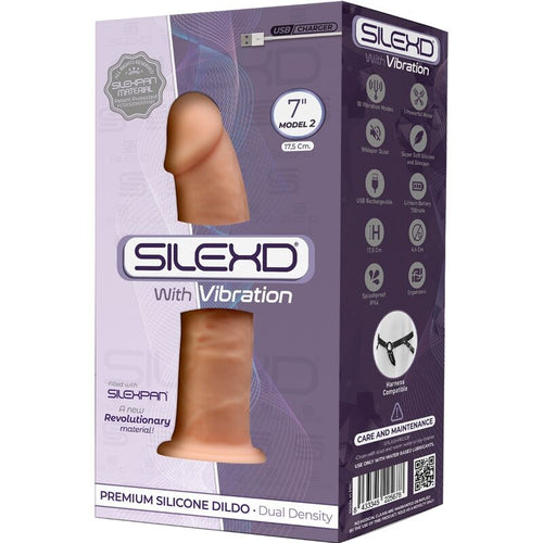 SILEXD - MODELO 1 VIBRADOR DE PÊNIS REALÍSTICO SILICONE PREMIUM SILEXPAN 17.5 CM