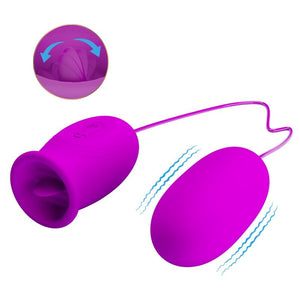 PRETTY LOVE - VIBRADOR RECARREGVEL DAISY DUAL EGG ROXO