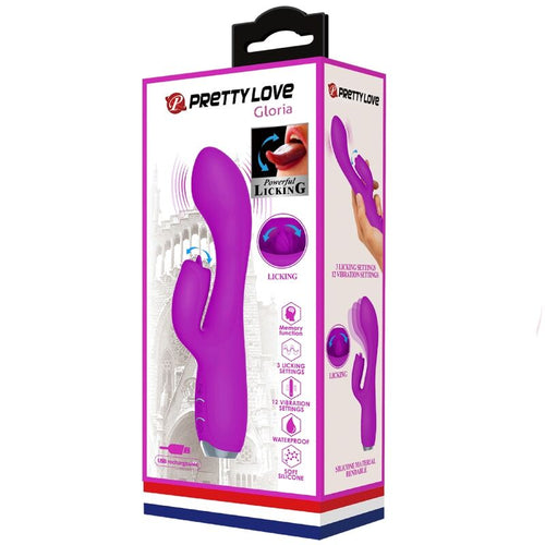 PRETTY LOVE - VIBRADOR DE COELHO RECARREGVEL GLORIA - ROXO IMPERMEVEL