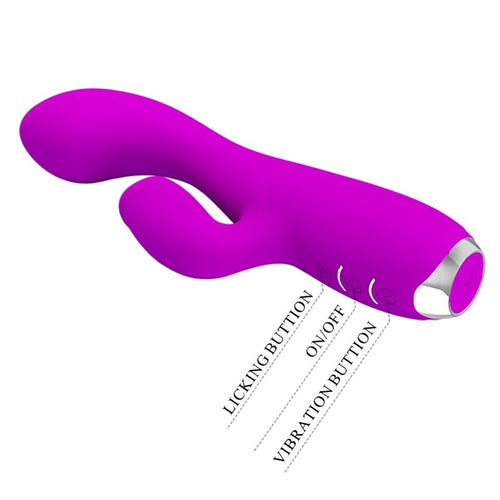 PRETTY LOVE - VIBRADOR DE COELHO RECARREGVEL GLORIA - ROXO IMPERMEVEL