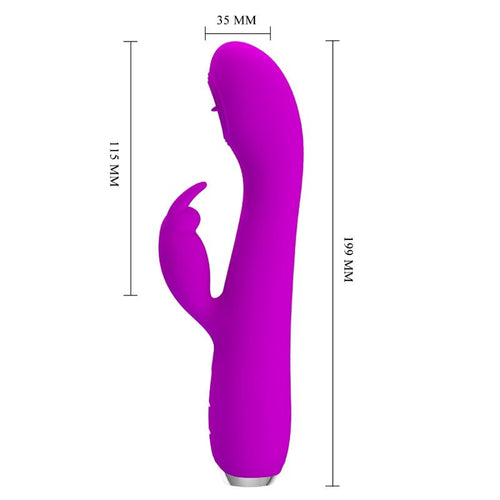 PRETTY LOVE - VIBRADOR RECARREGVEL RACHEL COM SUCKER ROXO