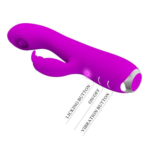 PRETTY LOVE - VIBRADOR RECARREGVEL RACHEL COM SUCKER ROXO