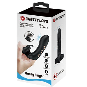 PRETTY LOVE - CAPA DE DEDO VIBRADOR DE COELHO PRETO VANCE